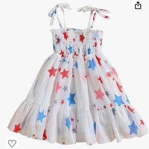 CREAIRY Toddler Baby Girl 4th of July Stars Lace Tulle Tutu Dress size 4-5T